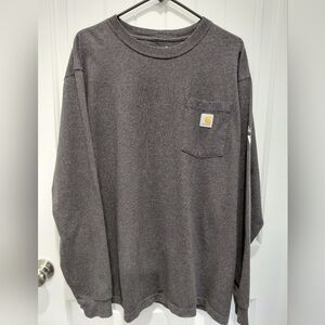 Carhartt Long-Sleeve Pocket Tee - Charcoal Gray #0675